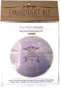 Picture of Jennifer Jangles Four Stitch Sampler Embroidery Kit-Bee Kind