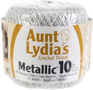 Picture of Aunt Lydia's Metallic Crochet Thread Size 10-White & Silver