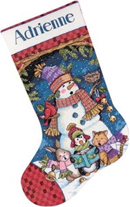 Picture of Dimensions Cute Carolers Stocking Counted Cross Stitch Kit-16" Long 14 Count