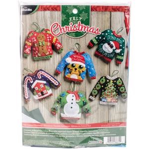 Picture of Ugly Sweater Ornaments Felt Applique Kit-6/Pkg