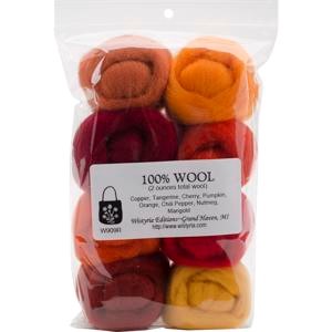 Picture of Wistyria Editions Wool Roving 12" .25oz 8/Pkg-Fire