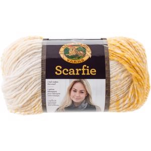 Picture of Lion Brand Scarfie Yarn-Cream/Mustard