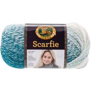 Picture of Lion Brand Scarfie Yarn-Cream/Teal