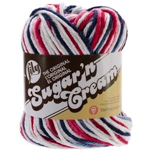 Picture of Lily Sugar'n Cream Yarn - Ombres-Red, White & Blue