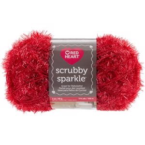 Picture of Red Heart Scrubby Sparkle Yarn-Strawberry
