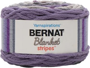 Picture of Bernat Blanket Stripes Yarn-Eggplant