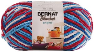 Picture of Bernat Blanket Brights Big Ball Yarn-Red, White & Boom Variegated