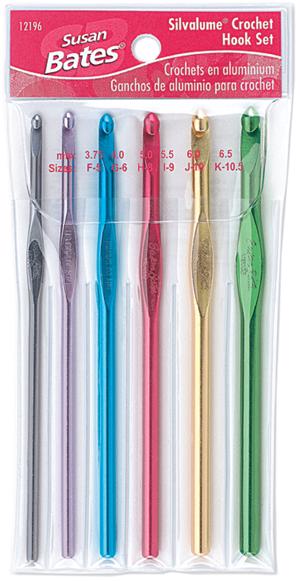 Silvalume Aluminum Crochet Hook Set-Sizes F5 To K10.5