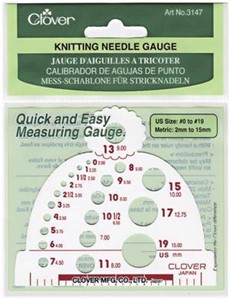 Picture of Clover Knitting Needle Gauge-Measures Sizes 0 To 19