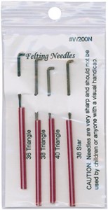 Picture of Wistyria Editions Felting Needles 4/Pkg-Size 36, 38 & 40 Triangle, Size 38 Star