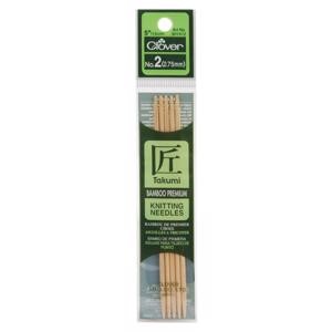 Picture of Takumi Bamboo Double Point Knitting Needles 5" 5/Pkg-Size 2/2.75mm