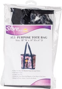 Picture of Innovative Home Creations All-Purpose Clear Tote Bag-Black 19"X14"X6"
