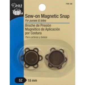 Picture of Dritz Sew-On Magnetic Snap 1/Pkg-Antique Brass Flower