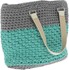Picture of Hoooked Valencia Bag Kit W/Ribbon XL Yarn-Stone Gray & Mint