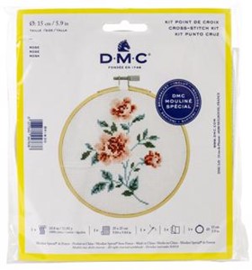 Picture of DMC Stitch Kit 6" Diameter-Rose (14 Count)