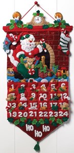 Picture of Bucilla Advent Calendar Felt Applique Kit 13"X25"-Must Be Santa