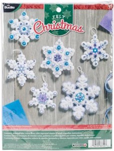 Picture of Bucilla Felt Ornaments Applique Kit 4"X4" Set Of 6-Sparkle Snowflake
