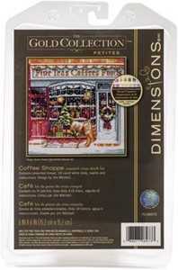 Picture of Dimensions/Gold Petite Counted Cross Stitch Kit 6"x6"-Coffee Shop (18 Count)
