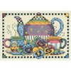 Picture of Dimensions Mini Counted Cross Stitch Kit 7"X5"-Teatime Pansies (14 Count)