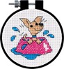 Picture of Dimensions/Learn-A-Craft Counted Cross Stitch Kit 3" Round-Perky Puppy (11 Count)