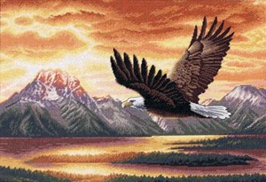 Picture of Dimesions Gold Collection Counted Cross Stitch Kit 16"X11"-Silent Flight (18 Count)