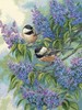 Picture of Dimensions Gold Collection Counted Cross Stitch Kit 12"X16"-Chickadees & Lilacs (14 Count)
