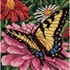 Picture of Dimensions Mini Needlepoint Kit 5"X5"-Butterfly On Zinnia Stitched On Floss