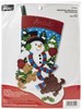Picture of Bucilla Felt Stocking Applique Kit 18" Long-Snowman & Puppies