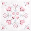 Picture of Jack Dempsey Stamped White Quilt Blocks 18"X18" 6/Pkg-XX Hearts