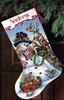 Picture of Dimensions Gold Collection Counted Cross Stitch Kit 16" Long-Snowman Gathering Stocking (18 Count)