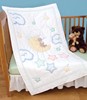 Picture of Jack Dempsey Stamped White Quilt Crib Top 40"X60"-Bear On The Moon