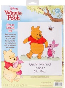 Picture of Dimensions/Disney Counted Cross Stitch Kit 8"X10"-Winnie The Pooh Birth Record (14 Count)