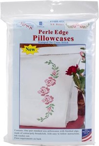 Picture of Jack Dempsey Stamped Pillowcases W/White Perle Edge 2/Pkg-XX Rose Vine