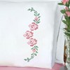 Picture of Jack Dempsey Stamped Pillowcases W/White Lace Edge 2/Pkg-XX Rose Vine
