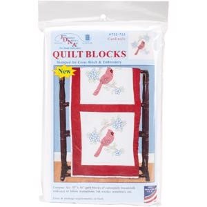 Picture of Jack Dempsey Stamped White Quilt Blocks 18"X18" 6/Pkg-Cardinal