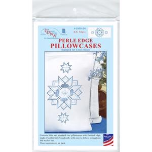 Picture of Jack Dempsey Stamped Pillowcases W/White Perle Edge 2/Pkg-XX Star