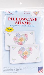 Picture of Jack Dempsey Stamped Pillowcase Shams 2/Pkg-Flowers & Hearts