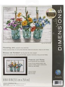 Picture of Dimensions Counted Cross Stitch Kit 14"X10"-Flowering Jars (14 Count)