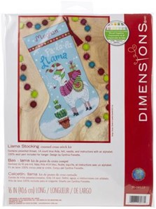 Picture of Dimensions Counted Cross Stitch Kit 16" Long-Llama Stocking (14 Count)
