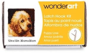 Picture of Caron Wonderart Latch Hook Kit 12"X12"-Puppy Love