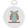 Picture of Janlynn Mini Counted Cross Stitch Kit 2.5" Round-Owl (18 Count)