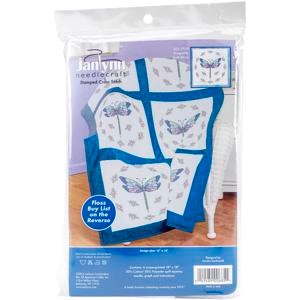 Picture of Janlynn Stamped Cross Stitch Quilt Blocks 18"X18" 6/Pkg-Dragonfly