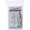 Picture of Jack Dempsey Stamped Pillowcases W/White Lace Edge 2/Pkg-Long Stem Rose