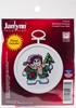 Picture of Janlynn Mini Counted Cross Stitch Kit 2.5" Round-Patchwork Snowman (18 Count)