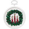 Picture of Janlynn Mini Counted Cross Stitch Kit 2.5" Round-Holiday Wreath (18 Count)