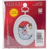 Picture of Janlynn Mini Counted Cross Stitch Kit 2.75" Oval-Celestial Santa (18 Count)