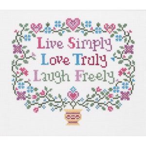Picture of Janlynn Counted Cross Stitch Kit 8"X7"-Live, Laugh, Love (14 Count)