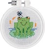 Picture of Janlynn/Kid Stitch Mini Counted Cross Stitch Kit 3" Round-Soggy Froggy (11 Count)