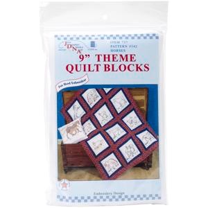 Picture of Jack Dempsey Themed Stamped White Quilt Blocks 9"X9" 12/Pkg-Horses