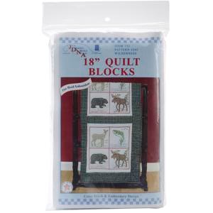 Picture of Jack Dempsey Stamped White Quilt Blocks 18"X18" 6/Pkg-Wilderness